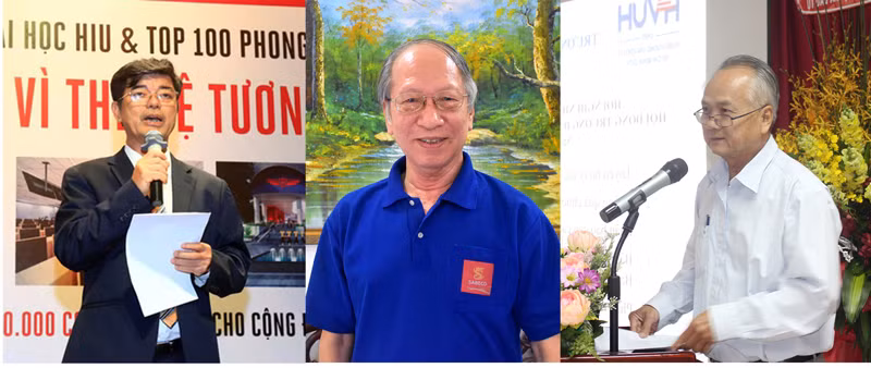 Từ trái qua: PGS.TS Thái Bá Cần, GS Đào Văn Lượng, PGS.TS Đỗ Văn Xê. Ảnh: T.G