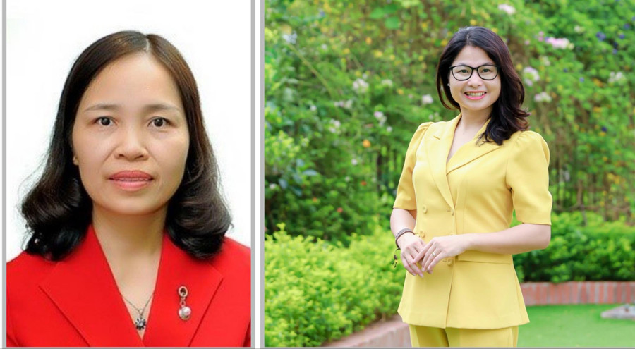 Cô Vũ Thị An (trái) và cô Trịnh Thùy Linh. Ảnh: NTCC