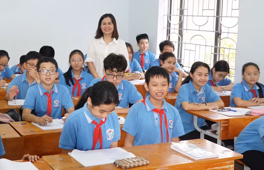 Giờ học của cô trò Trường THCS Đặng Thai Mai (TP Vinh, Nghệ An).