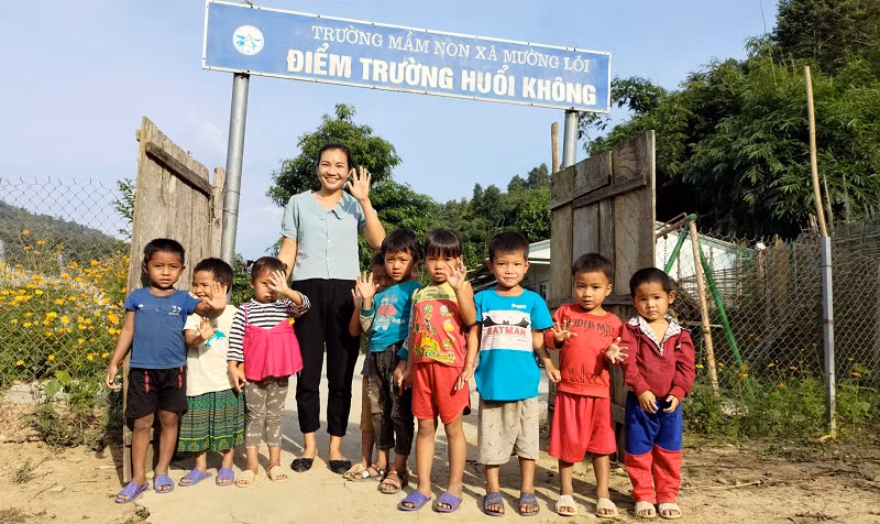 Hạnh phúc khi mỗi ngày đón trẻ đến lớp.