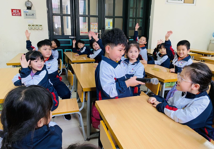 Học sinh Trường Tiểu học Trưng Vương (Hoàn Kiếm - Hà Nội). Ảnh minh họa: INT Học sinh Trường Tiểu học Trưng Vương (Hoàn Kiếm - Hà Nội). Ảnh minh họa: INT