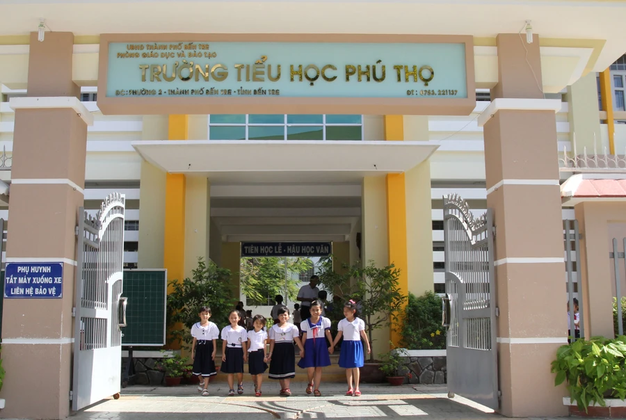 Trường tiểu học Phú Thọ - một trong những đơn vị làm tốt công tác an toàn trường học tại Bến Tre