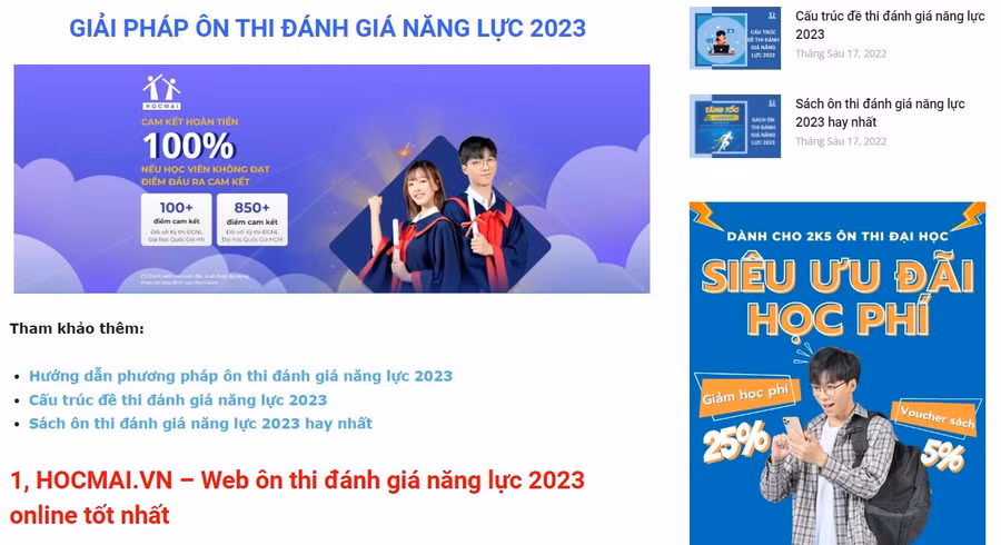Một trung tâm luyện thi cam kết hoàn tiền nếu thí sinh không đạt điểm cao.