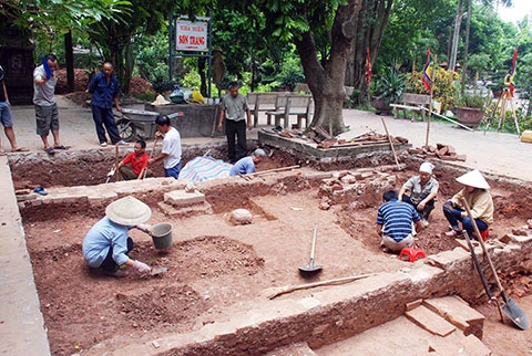 Quang cảnh khai quật.