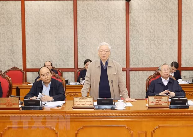 Tổng Bí thư, Chủ tịch nước Nguyễn Phú Trọng phát biểu chỉ đạo. Ảnh: TTXVN.