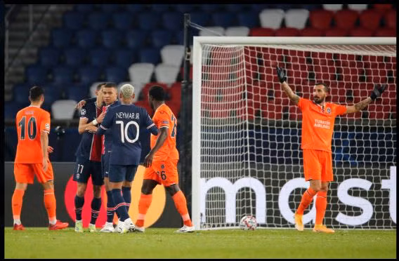 Mbappe ghi bàn thắng ấn định tỷ số 5-1 cho PSG trước Istanbul Basaksehir.