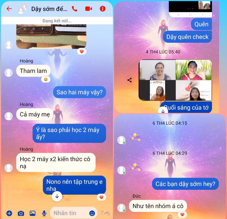 Nhóm dậy sớm để thành công của học sinh lớp 12 Trường THPT Hoàng Mai, Nghệ An. Ảnh: NVCC