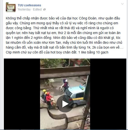 Nữ sinh bị người giữ xe ở ĐH Công Đoàn tát đến khóc ảnh 2