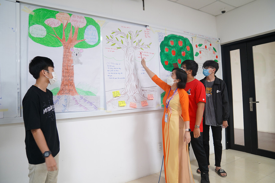 Lớp học Đổi mới sáng tạo và khởi nghiệp tại Trường Đại học Công Thương TPHCM. Ảnh: HUIT