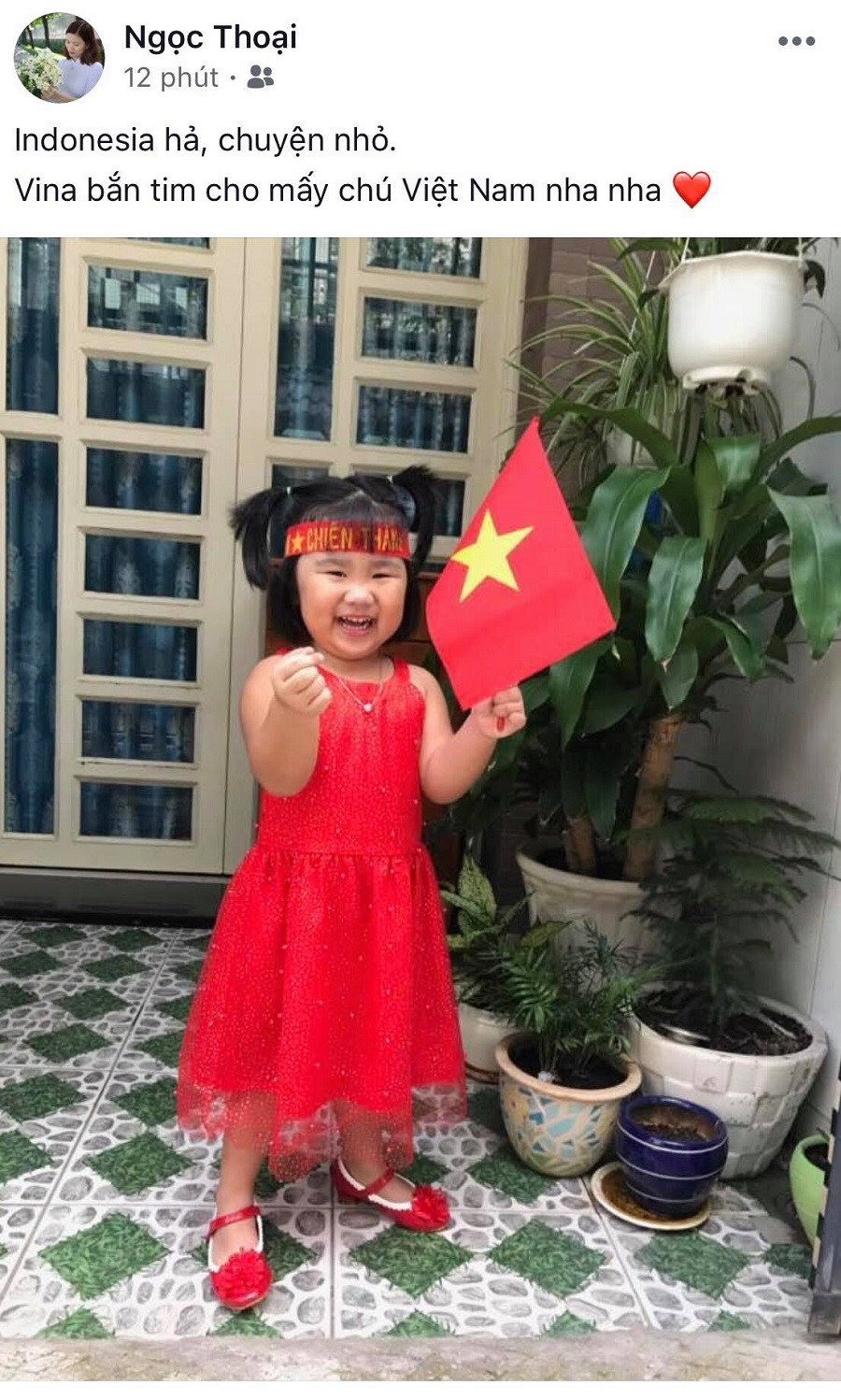 Em bé gửi lời chúc tới U22 Việt Nam