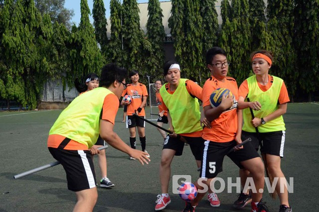 Alex Nguyễn, du học sinh Mỹ, người thành lập và điều hành nhóm cho biết, Quidditch có vài điểm giống cách chơi bóng bầu dục. Mỗi đội có 7 người, gồm: 3 truy thủ chơi bóng quaffle để ghi điểm (bóng chuyền), 2 tấn thủ chơi bóng bludger nhằm gây liệt đối thủ (bóng ném), một thủ quân canh vòng gôn và một tầm thủ tìm snitch (bóng tennis cột vào sau đuôi vận động viên điền kinh). Alex Nguyễn, du học sinh Mỹ, người thành lập và điều hành nhóm cho biết, Quidditch có vài điểm giống cách chơi bóng bầu dục. Mỗi đội có 7 người, gồm: 3 truy thủ chơi bóng quaffle để ghi điểm (bóng chuyền), 2 tấn thủ chơi bóng bludger nhằm gây liệt đối thủ (bóng ném), một thủ quân canh vòng gôn và một tầm thủ tìm snitch (bóng tennis cột vào sau đuôi vận động viên điền kinh).