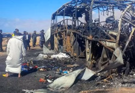 Hiện trường vụ tai nạn thương tâm.