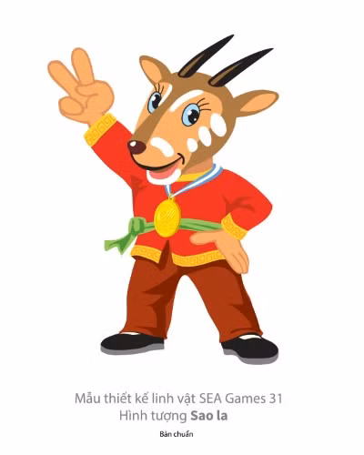 Mẫu thiết khế linh vật SEA Games 31 - hình tượng sao la của họa sĩ Ngô Xuân Khôi.