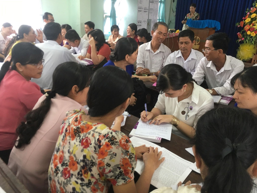 Giáo viên thị xã Cai Lậy (Tiền Giang) tham gia lớp học nâng hạng chức danh nghề nghiệp. Ảnh: CTV Giáo viên thị xã Cai Lậy (Tiền Giang) tham gia lớp học nâng hạng chức danh nghề nghiệp. Ảnh: CTV