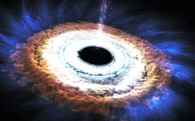 Một số mảnh vỡ từ ngôi sao bị ném văng xa lỗ đn, tạo nên một cảnh tượng vô cùng hùng vĩ. Ảnh: NASA