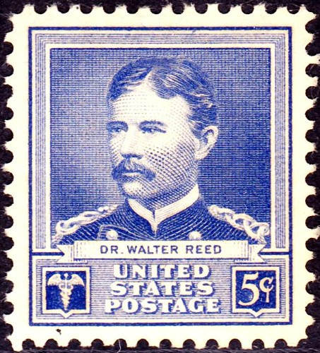 Danh y Walter Reed (1851 - 1902) trên tem bưu chính Hoa Kỳ năm 1940. Danh y Walter Reed (1851 - 1902) trên tem bưu chính Hoa Kỳ năm 1940.