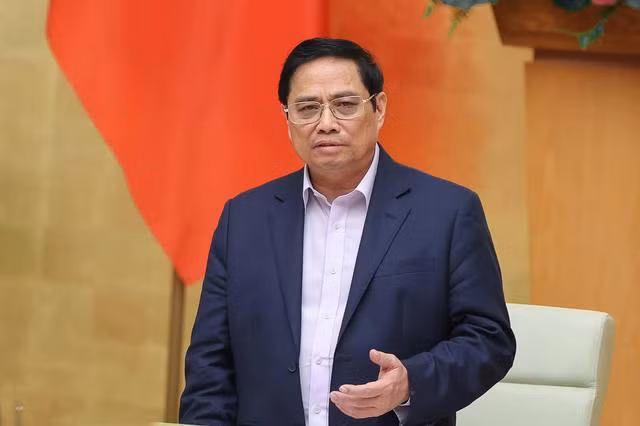 Thủ tướng Phạm Minh Chính chủ trì họp Chính phủ thường kỳ, sáng 4/6. Ảnh: Nhật Bắc.
