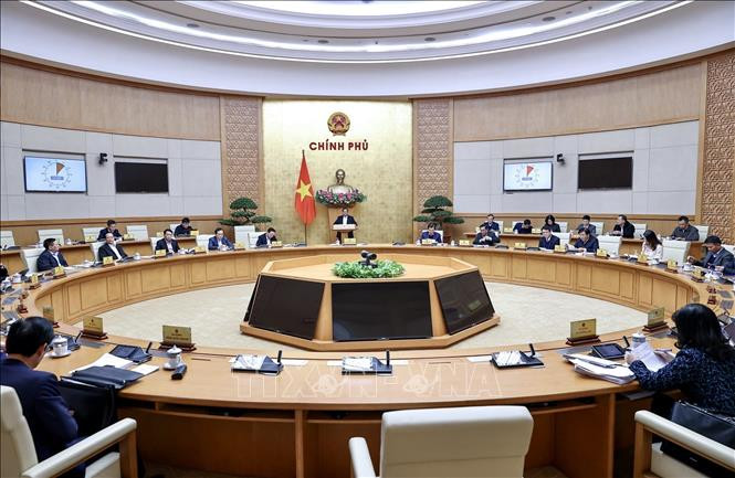 Phiên họp Chính phủ chuyên đề về xây dựng pháp luật tháng 1 năm 2024. (Ảnh:Dương Giang/TTXVN)