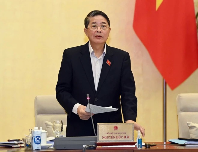 Phó Chủ tịch Quốc hội - Nguyễn Đức Hải phát biểu. (Ảnh: Phạm Kiên/TTXVN)