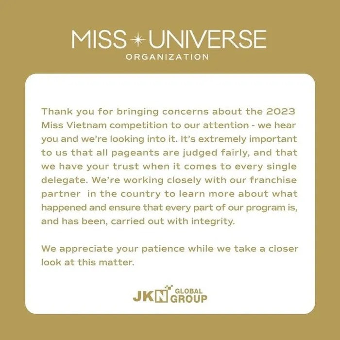 Bài đăng của Miss Universe trên fanpage chính thức. Ảnh: Miss Universe. Bài đăng của Miss Universe trên fanpage chính thức. Ảnh: Miss Universe.