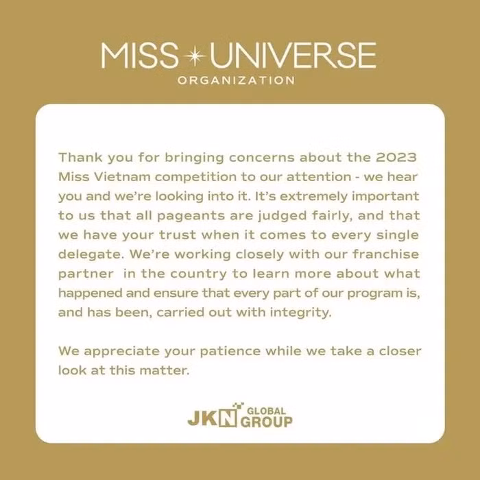 Bài đăng của Miss Universe trên fanpage chính thức. Ảnh: Miss Universe.