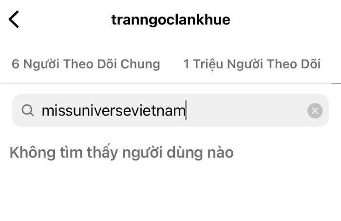 Lan Khuê hủy theo dõi trang Instagram của Miss Universe Vietnam.