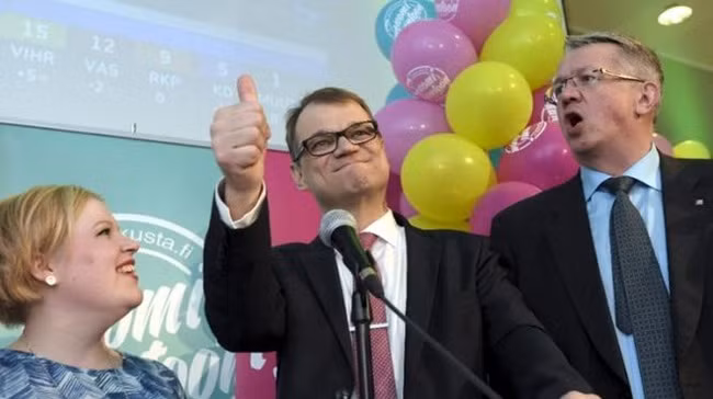 Thủ lĩnh đảng Trung tâm Juha Sipila sẽ là tân Thủ tướng của Phần Lan. (Ảnh: AFP)
