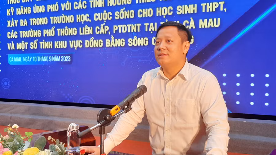 GS,TS Lê Anh Vinh, Viện trưởng Viện Khoa học Giáo dục Việt Nam phát biểu tại buổi tọa đàm.