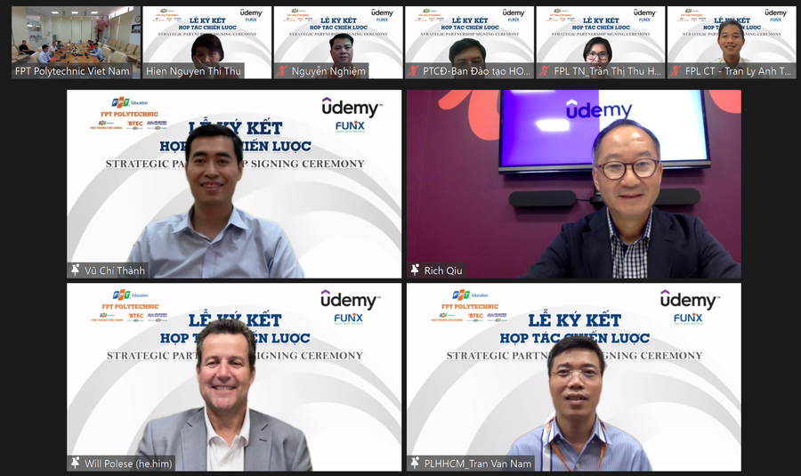 FPT Polytechnic cùng Udemy ký kết hợp tác trong lĩnh vực giáo dục đào tạo. FPT Polytechnic cùng Udemy ký kết hợp tác trong lĩnh vực giáo dục đào tạo.