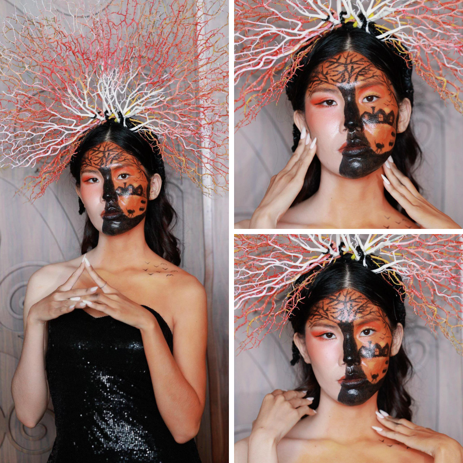 Hoá trang là một trong những phần thi đòi hỏi kỹ thuật phối màu, tạo khối, bố cục,… Màn trang điểm hóa trang này có thể kéo dài nhiều giờ đồng hồ. Hoá trang là một trong những phần thi đòi hỏi kỹ thuật phối màu, tạo khối, bố cục,… Màn trang điểm hóa trang này có thể kéo dài nhiều giờ đồng hồ.