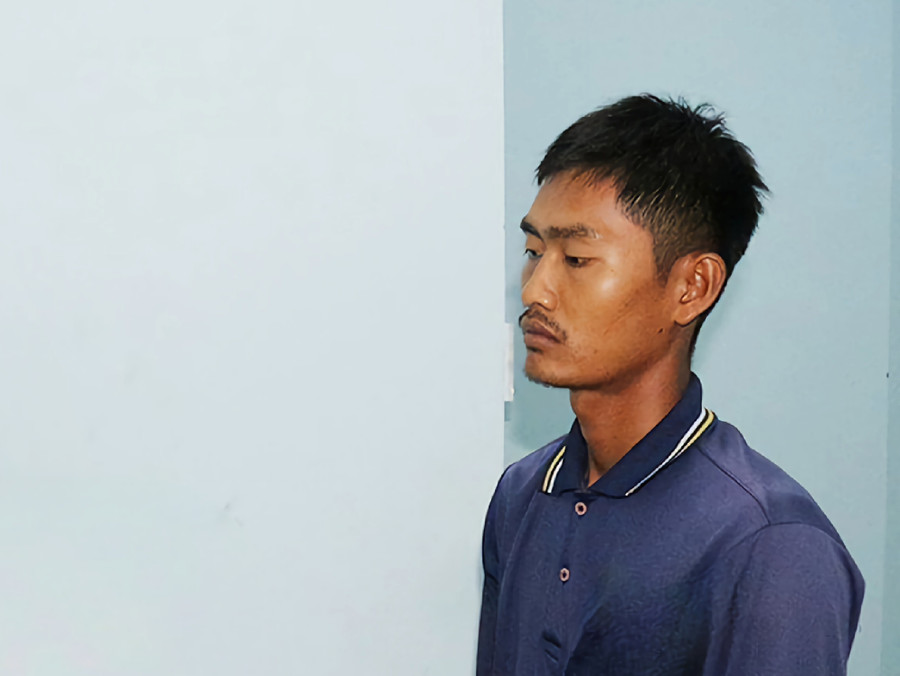Trần Thanh Hòa tại cơ quan công an. (Ảnh: Tiến Tầm) Trần Thanh Hòa tại cơ quan công an. (Ảnh: Tiến Tầm)