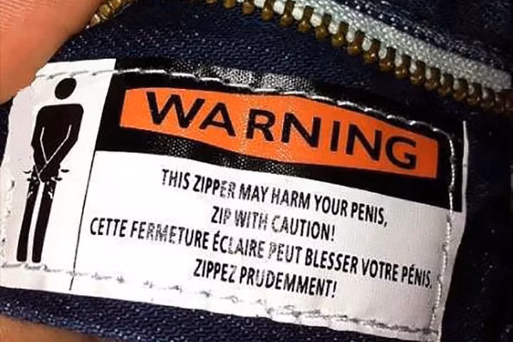 Những chi tiết cực hài hước trên nhãn mác quần áo, đọc xong cười "vỡ bụng"