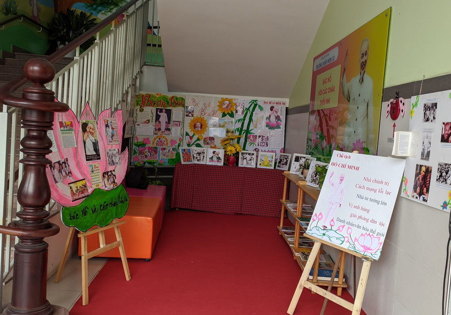 Một góc giáo dục truyền thống - lịch sử tại Trường mầm non 12.