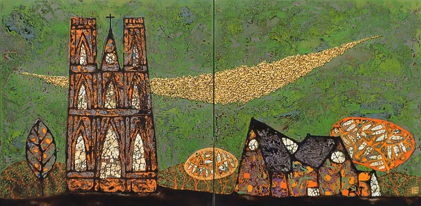 Cảnh thanh bình, lặng lẽ luôn là ký ức đẹp trong tranh Trịnh Tuân.