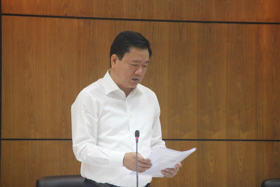 Đống chí Đinh La Thăng - Bí thư Thành ủy TPHCM - phát biểu tại buổi làm việc