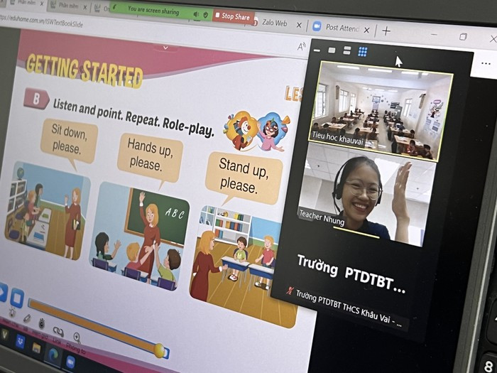 Dự án dạy tiếng Anh cho học sinh lớp 3 huyện Mèo Vạc của Trường Marie Curie. Ảnh minh họa: INT