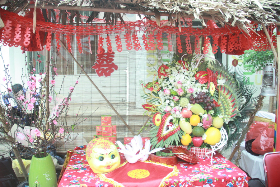 Mâm quả ngày Tết được trang trí đẹp mắt