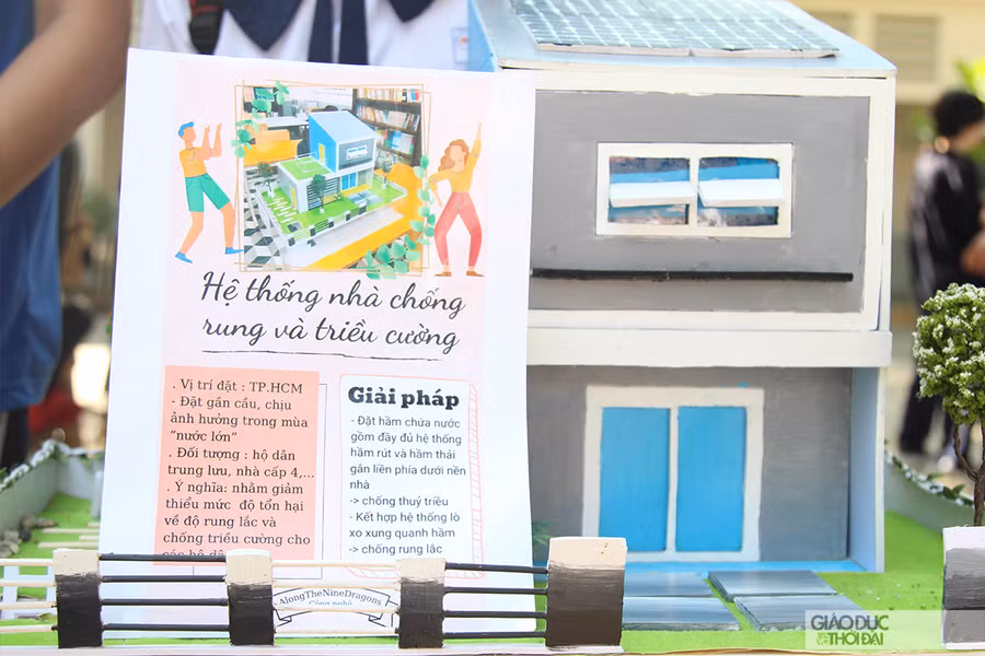 Hệ thống nhà chống rung và triều cường là một trong những thành quả mà các em thu được sau dự án.