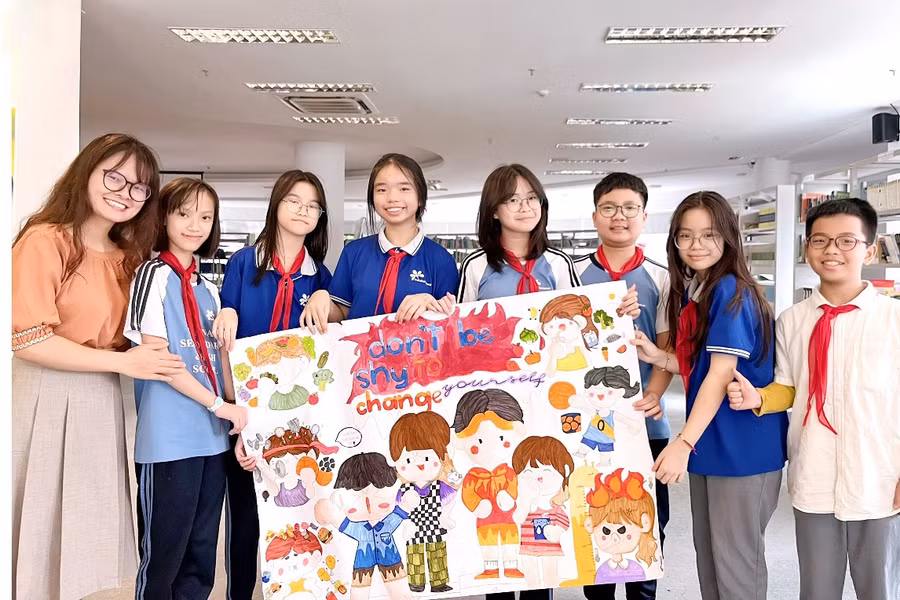 Poster sáng tạo của học sinh lớp 6A1 khi tham gia dự án.