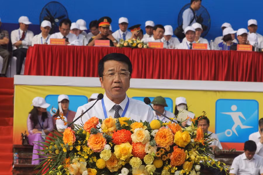 Đồng chí Nguyễn Thanh Bình, Phó Chủ tịch UBND tỉnh Thái Nguyên, Trưởng ban tổ chức đại hội phát biểu khai mạc