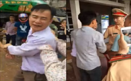 Khoi to lai xe gay tai nan, hanh hung canh sat giao thong - Anh 1