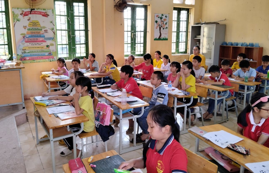 Học sinh Trường Tiểu học Hưng Đạo, tỉnh Hưng Yên.