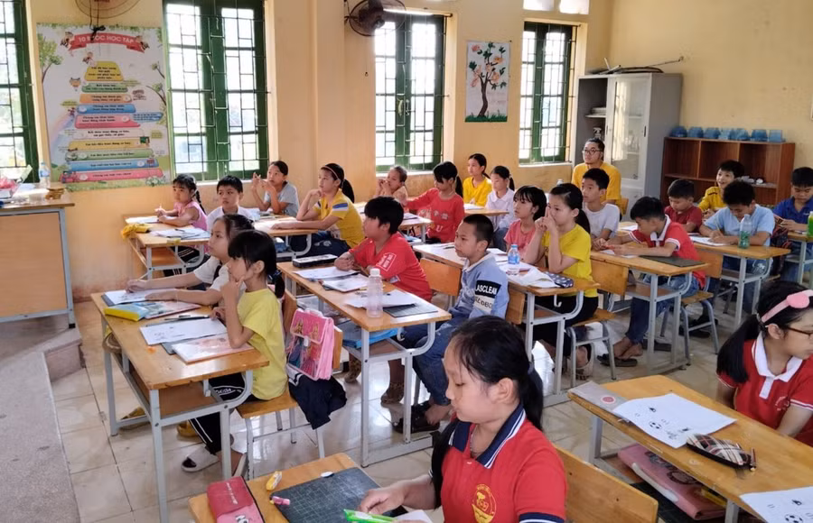 Học sinh Trường Tiểu học Hưng Đạo, tỉnh Hưng Yên.