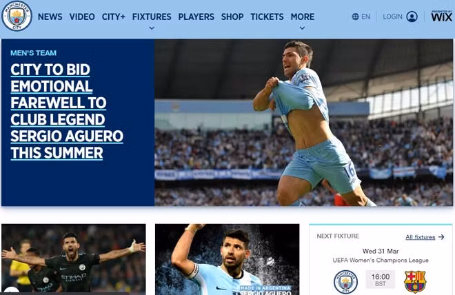 Trang chủ Man City nói về Aguero