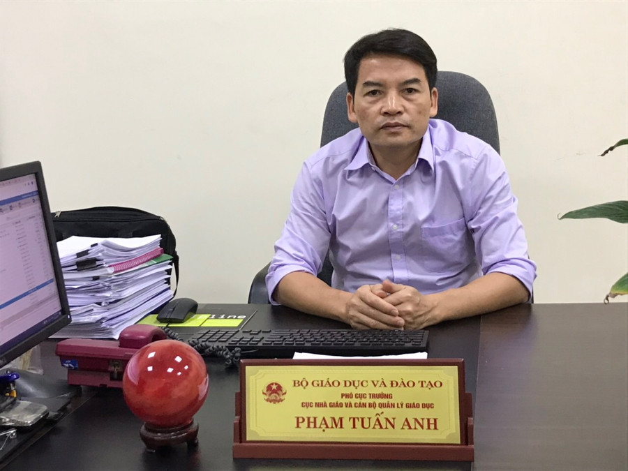 Ông Phạm Tuấn Anh – Phó Cục trưởng Cục Nhà giáo và Cán bộ quản lý giáo dục (Bộ GD&ĐT) Ông Phạm Tuấn Anh – Phó Cục trưởng Cục Nhà giáo và Cán bộ quản lý giáo dục (Bộ GD&ĐT)