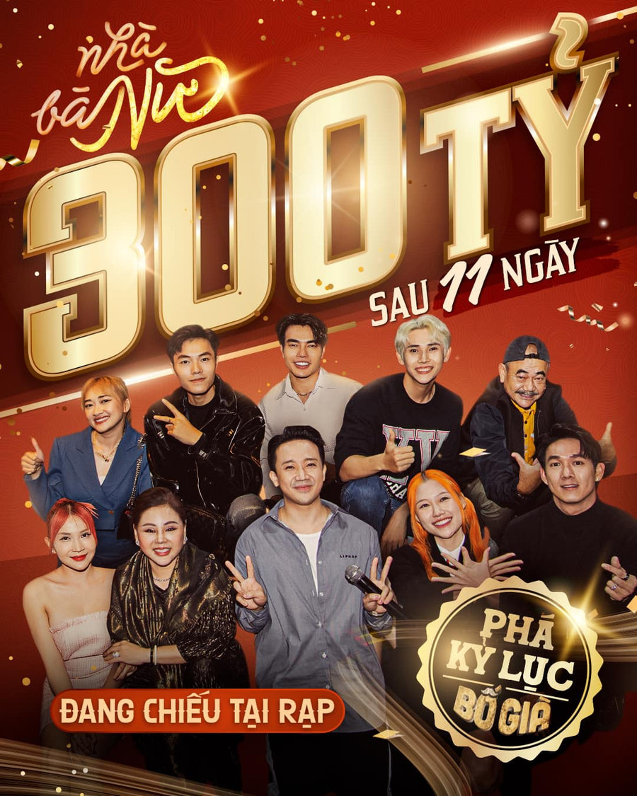 Nhà Bà Nữ trở thành phim Việt cán mốc doanh thu 300 tỷ nhanh nhất mọi thời đại.