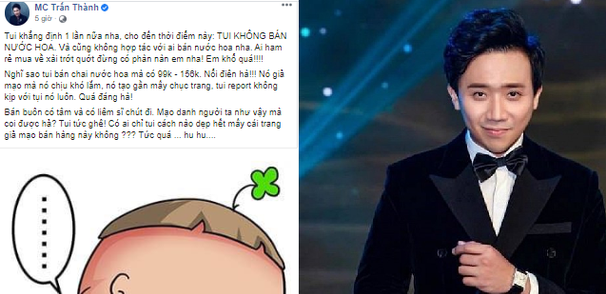 Trấn Thành bức xúc vì bị mạo danh bán nước hoa.