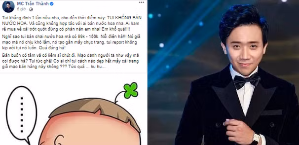 Trấn Thành bức xúc vì bị mạo danh bán nước hoa.