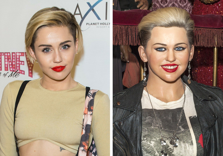 Tượng sáp của Miley Cyrus khiến người xem mắt tròn mắt dẹt vì khác xa bản gốc. Tượng sáp của Miley Cyrus khiến người xem mắt tròn mắt dẹt vì khác xa bản gốc.