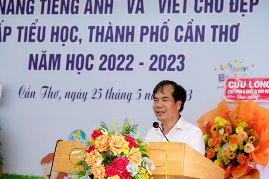 Ông Nguyễn Phúc Tăng - Phó Giám đốc Sở GD&amp;ĐT TP Cần Thơ phát biểu tại lễ tổng kết hội thi.